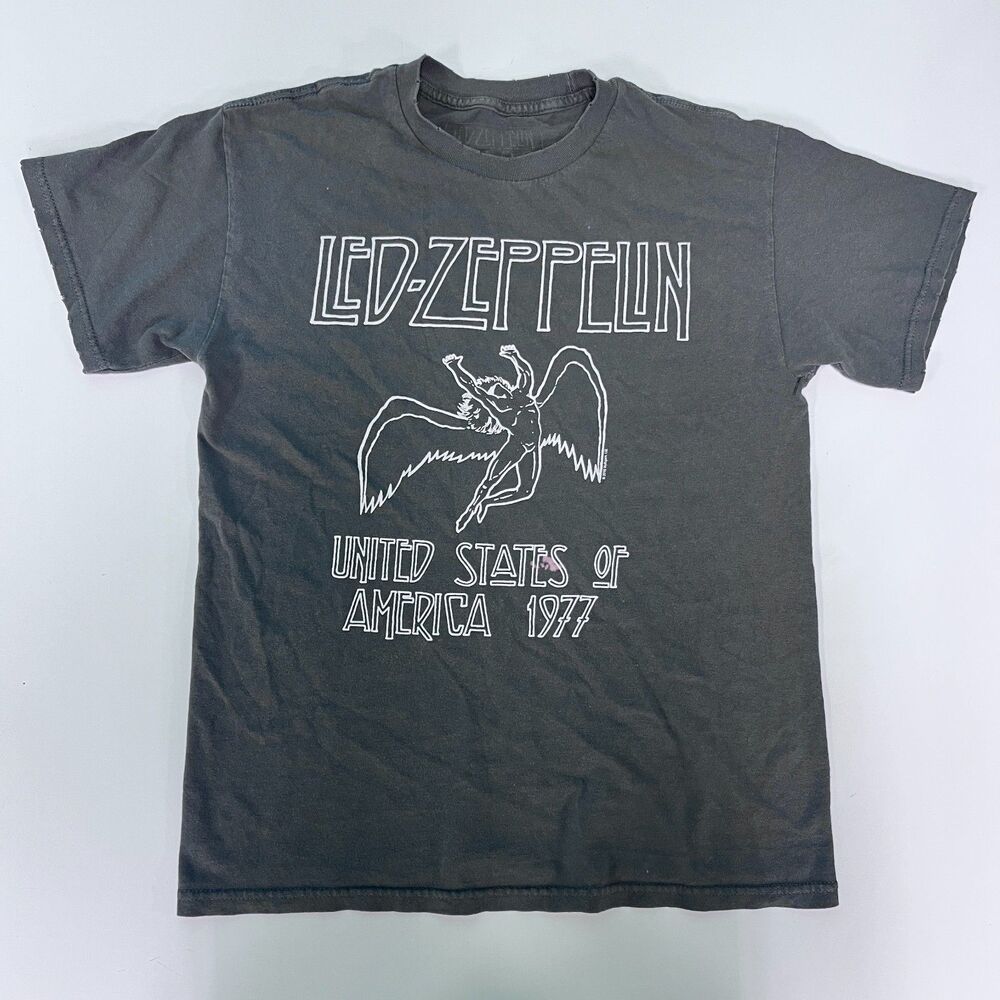 Led Zeppelin Icarus Graphic Tee Gray Mens Medium USA 1977 Rock Band T-Shirt